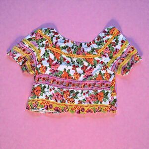 CATO Plus Size 26 28 Boho Peasant Cottagecore Lace Wide Neck Shirt Blouse Top